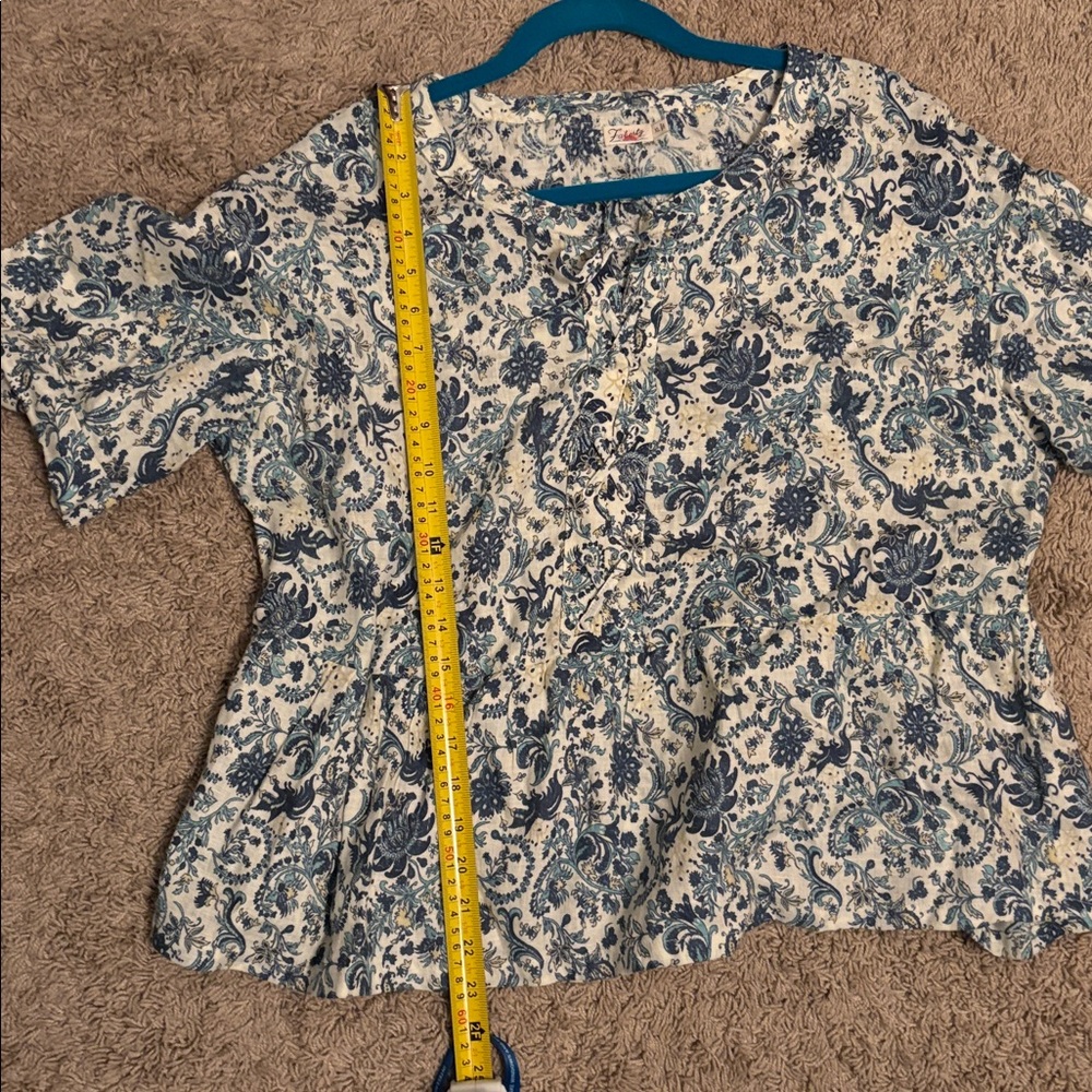 Faherty Womens Salinas flowy top 100% linen XL - Picture 6 of 6